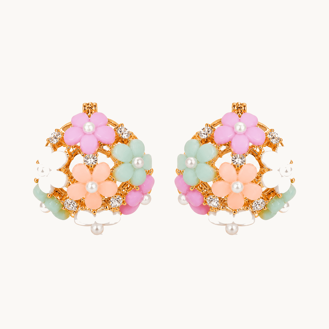Florelle™ – Pastel Floral Cubic Zirconia Earrings