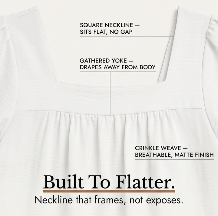 Florelle™ – Square Neck Flutter Sleeve Blouse