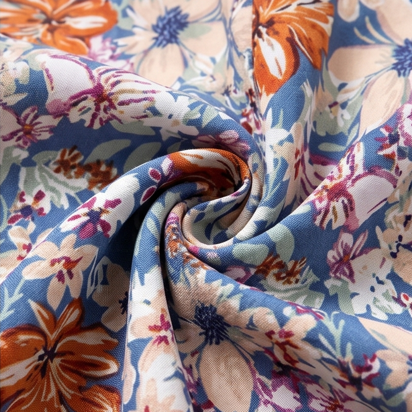 Florenza™ – Floral Puff Sleeve V-Neck Blouse
