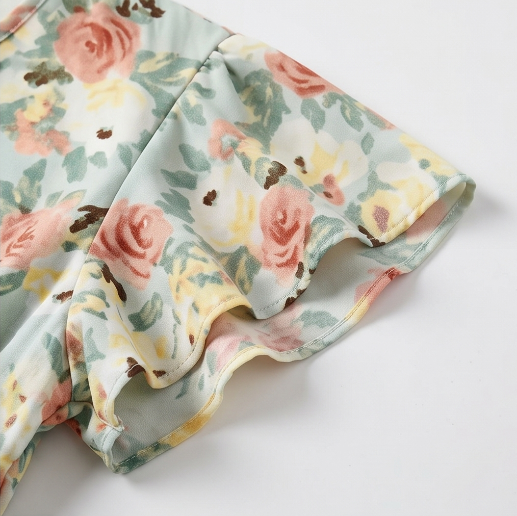 Florenza™ – Floral V-Neck Smocked Waist Midi Dress
