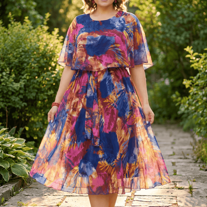 Floressa – Flowy Lined Chiffon Midi Dress