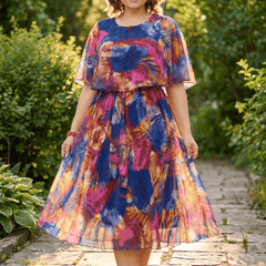 Floressa™ Flowy Lined Chiffon Midi Dress