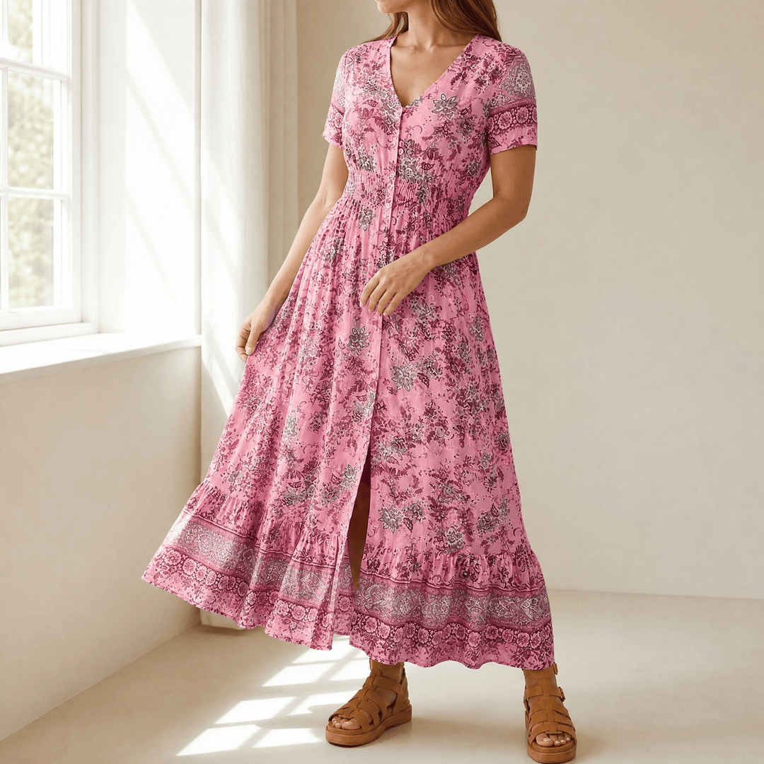 Floressa™ – Lightweight Floral Maxi Dress for Every Occasion Pink / S