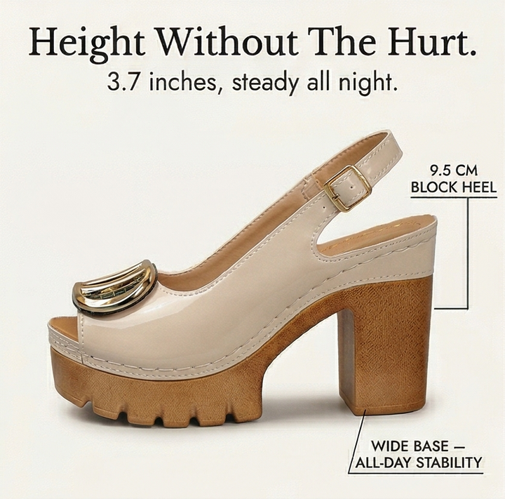 Floressa™ – Statement Buckle Platform Heeled Sandals