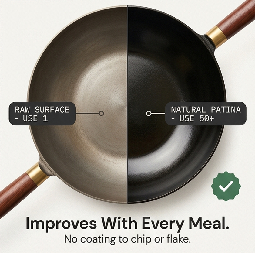 Forgehome™ – Deep Belly Cast Iron Wok with Lid