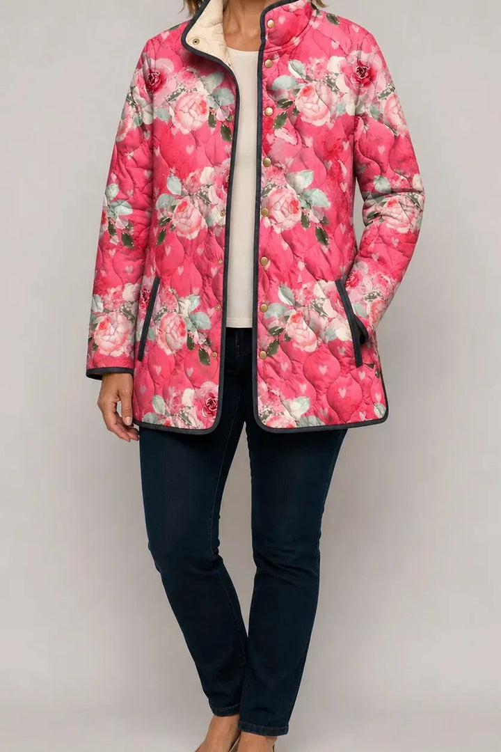 Wearbella – Floral Print Quilted Puffer Jacket