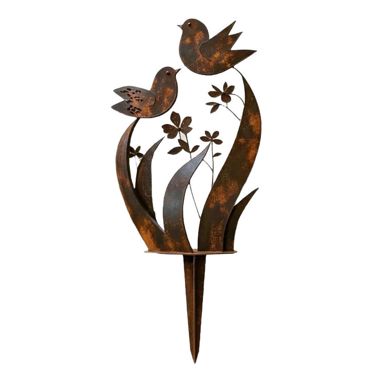 Lark & Iron™ – Rustic Bird & Wildflower Garden Stake