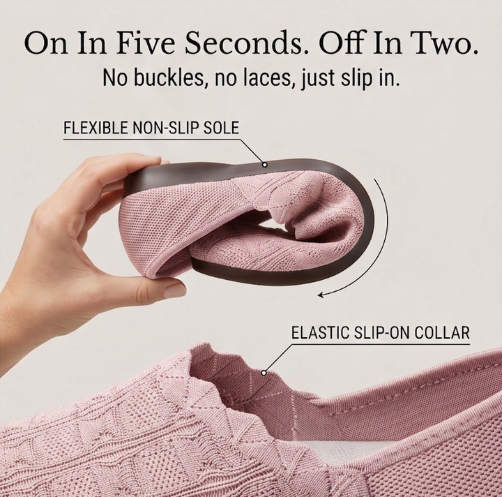Soflyn™ – Breathable Woven Slip-On Flats for All-Day Comfort