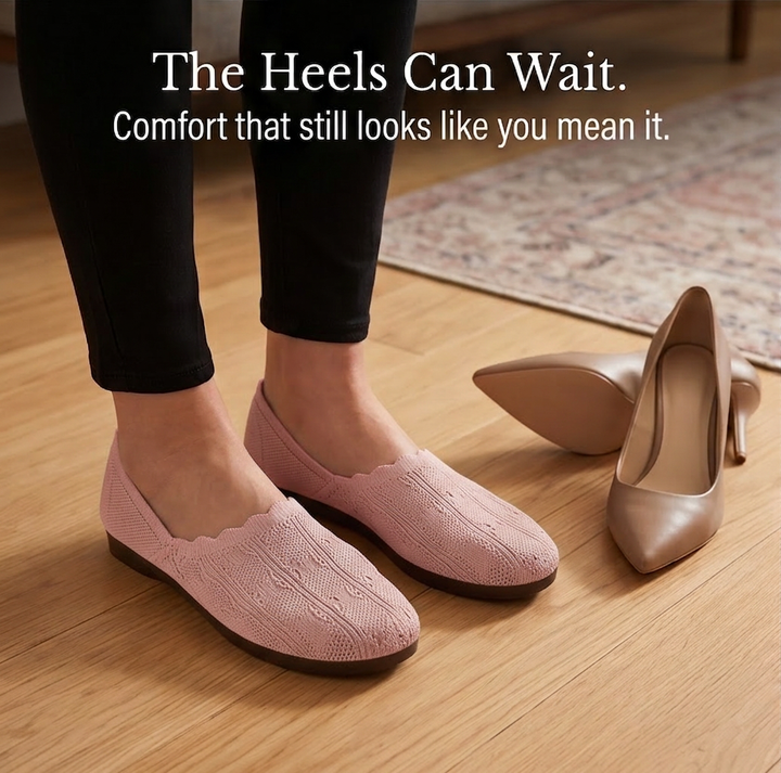 Soflyn™ – Breathable Woven Slip-On Flats for All-Day Comfort