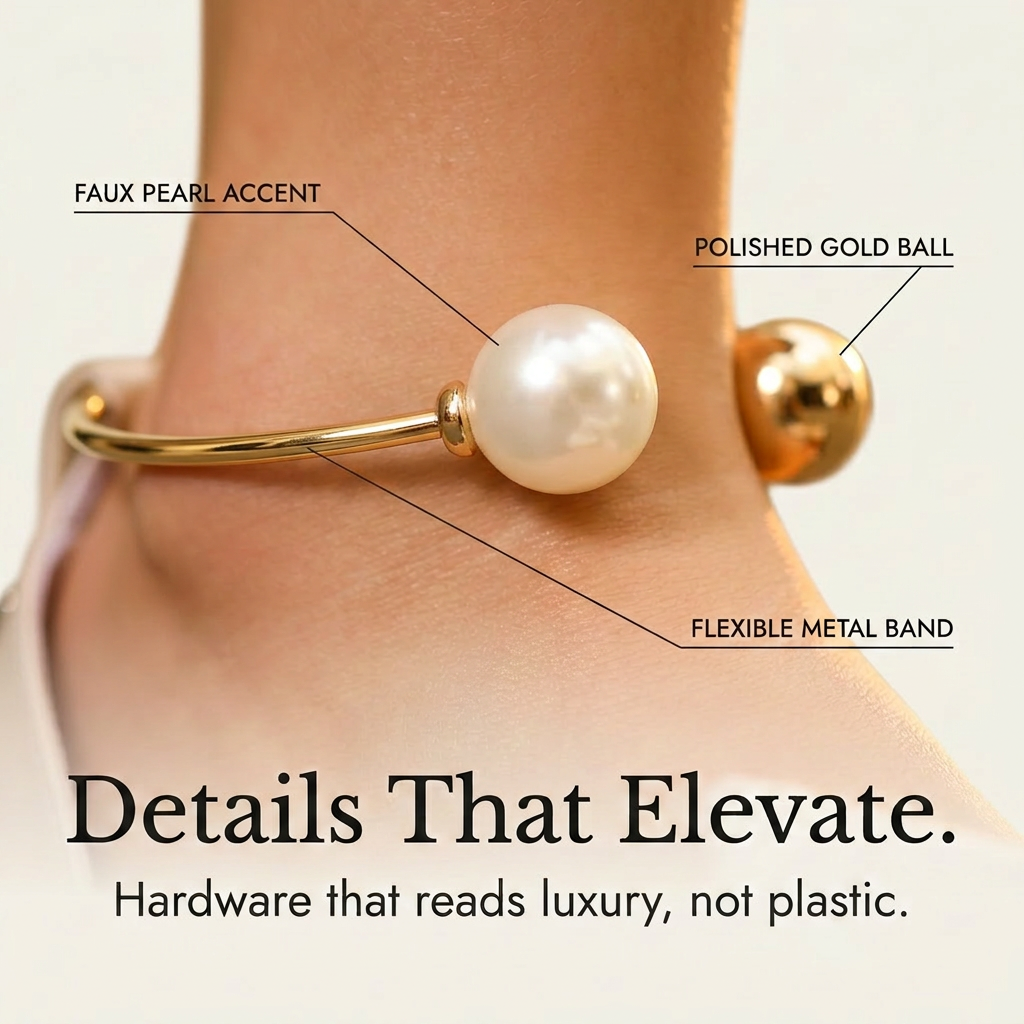 Lunabow™ Bow Flat Sandals with Pearl Ankle Cuff