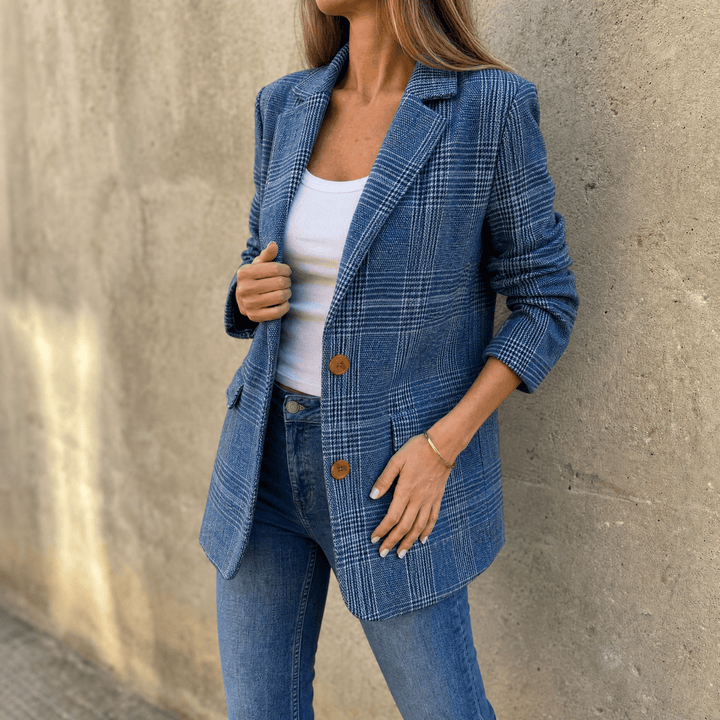 Hartlyn™ – Classic Glen Plaid Blazer Blue / S