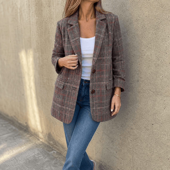 Hartlyn™ – Classic Glen Plaid Blazer Red / S