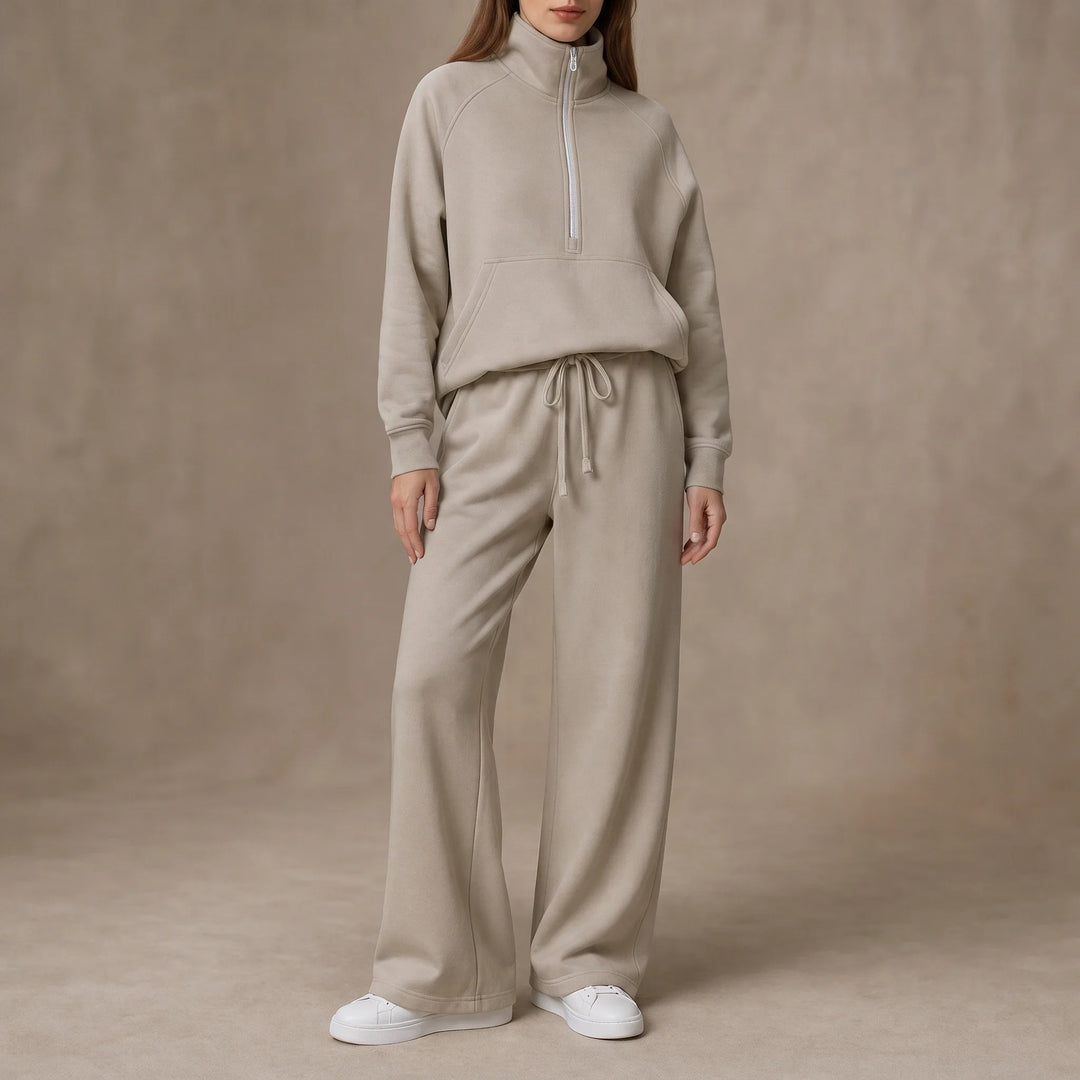 Ease & Elsewhere – Ribbed Oversized Top And Wide-Leg Pants Set