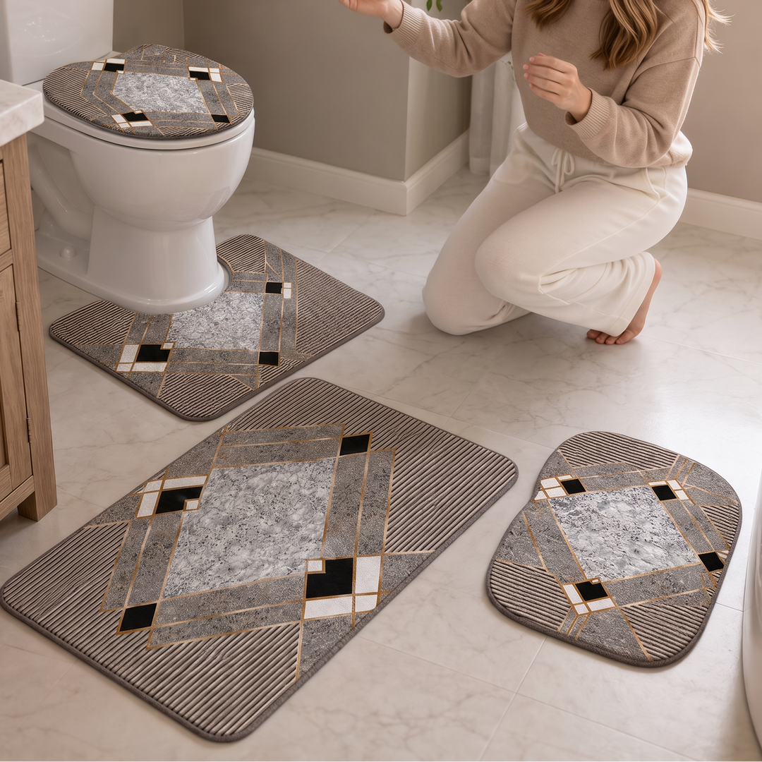 Cozyhaven – Four-Piece Plush Bathroom Rug Set