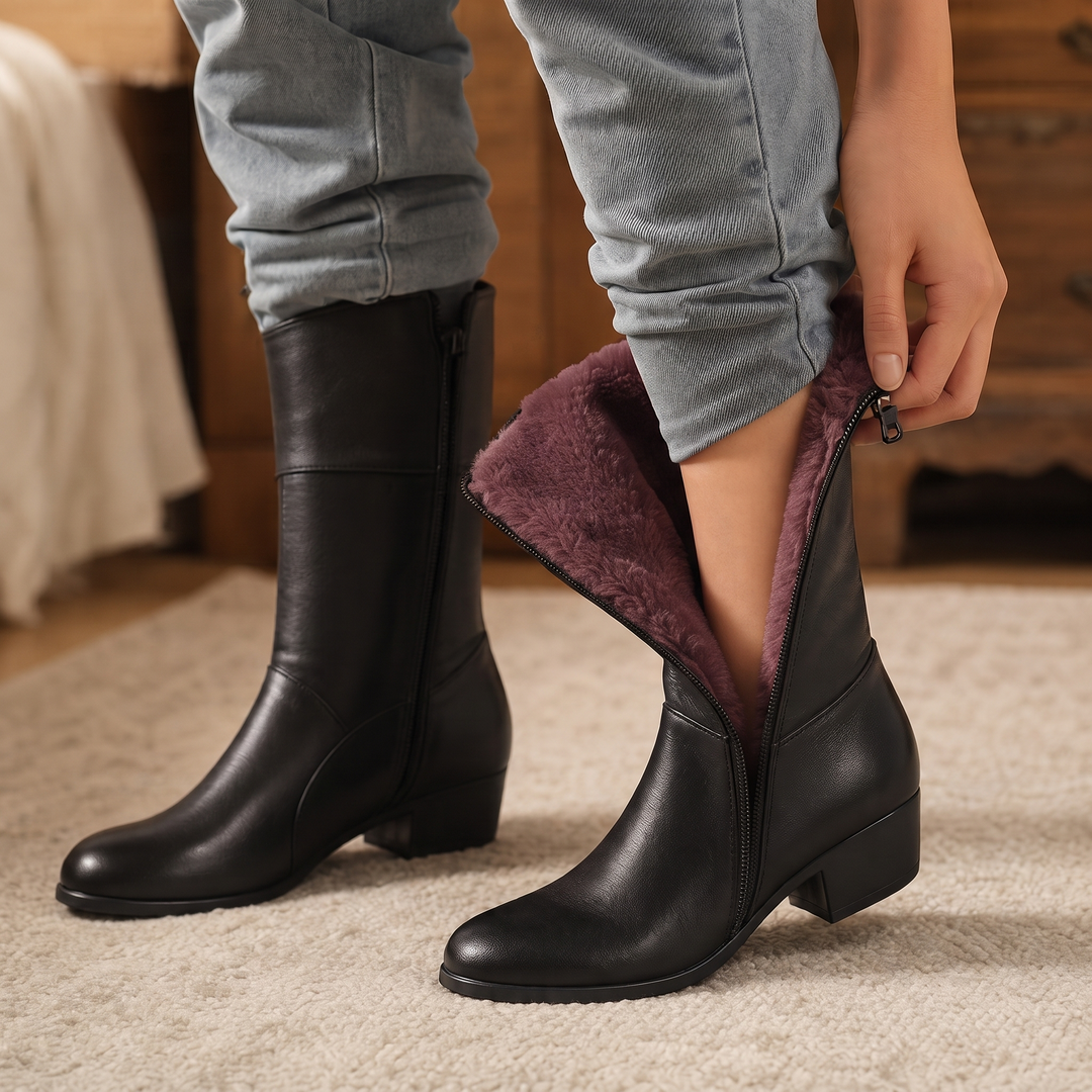 Warmglide – Plush-Lined Side-Zip Mid-Calf Boots