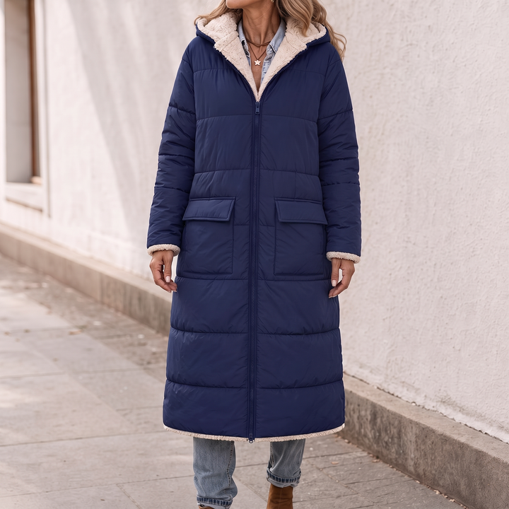 Veluna – Reversible Quilted Sherpa-Look Winter Coat