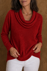 Sparkle – Shimmer Cowl-Neck Long Sleeve Top
