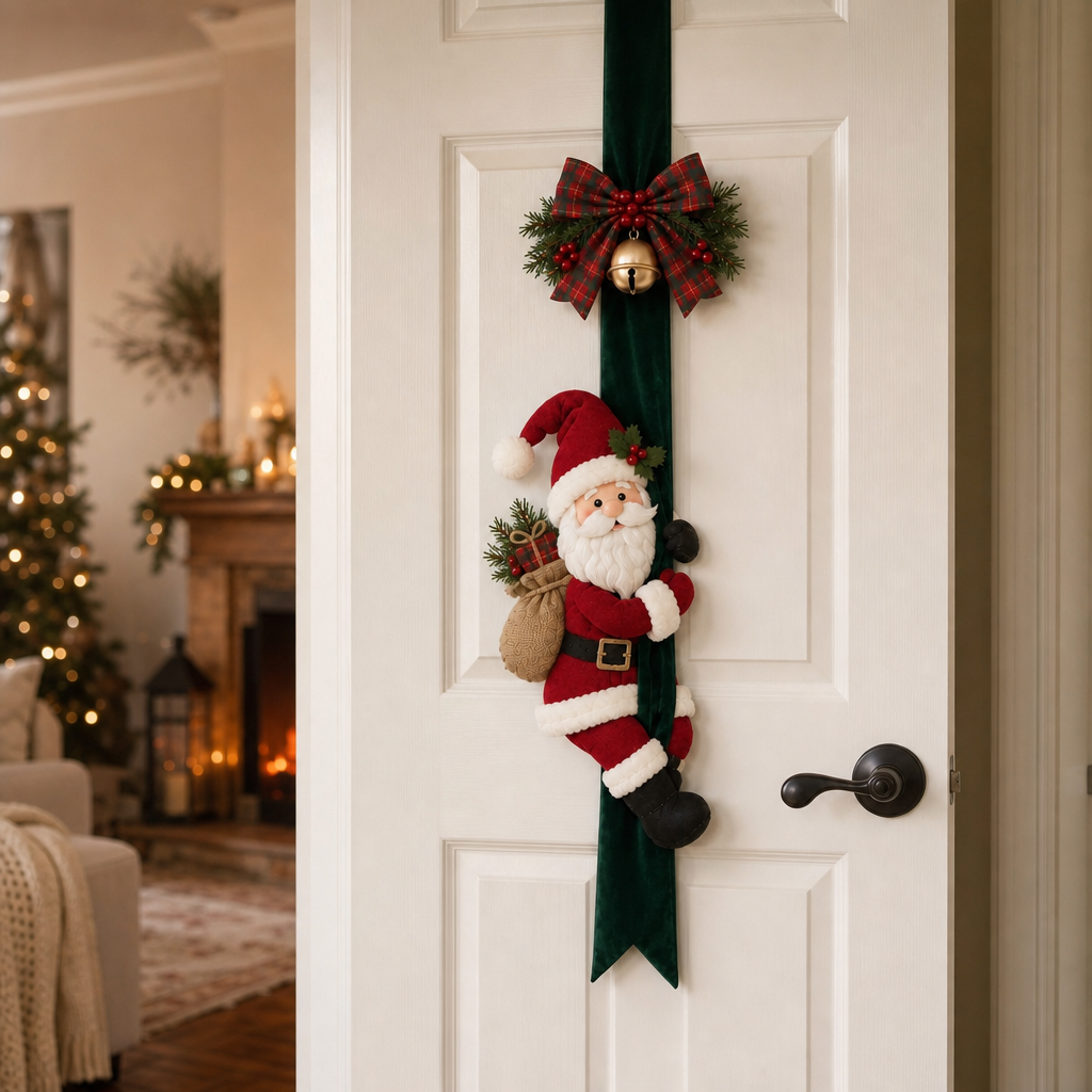 Hollyhug – 3D Santa And Reindeer Christmas Door Hanging