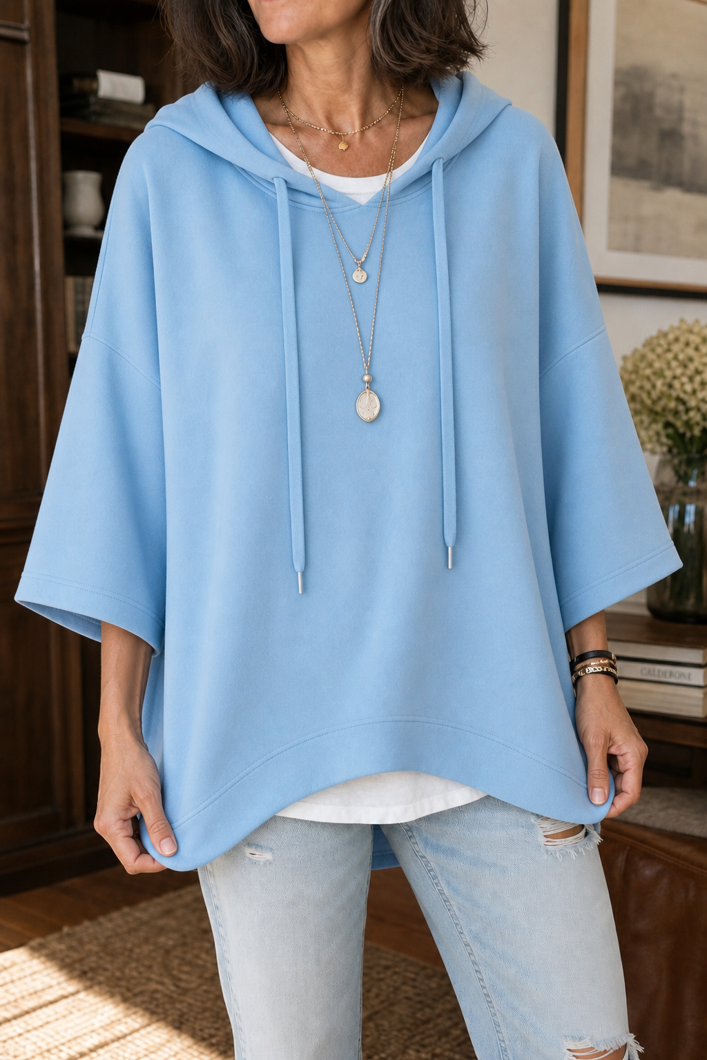 Wearbella – Wide-Sleeve Oversized Drape Hoodie
