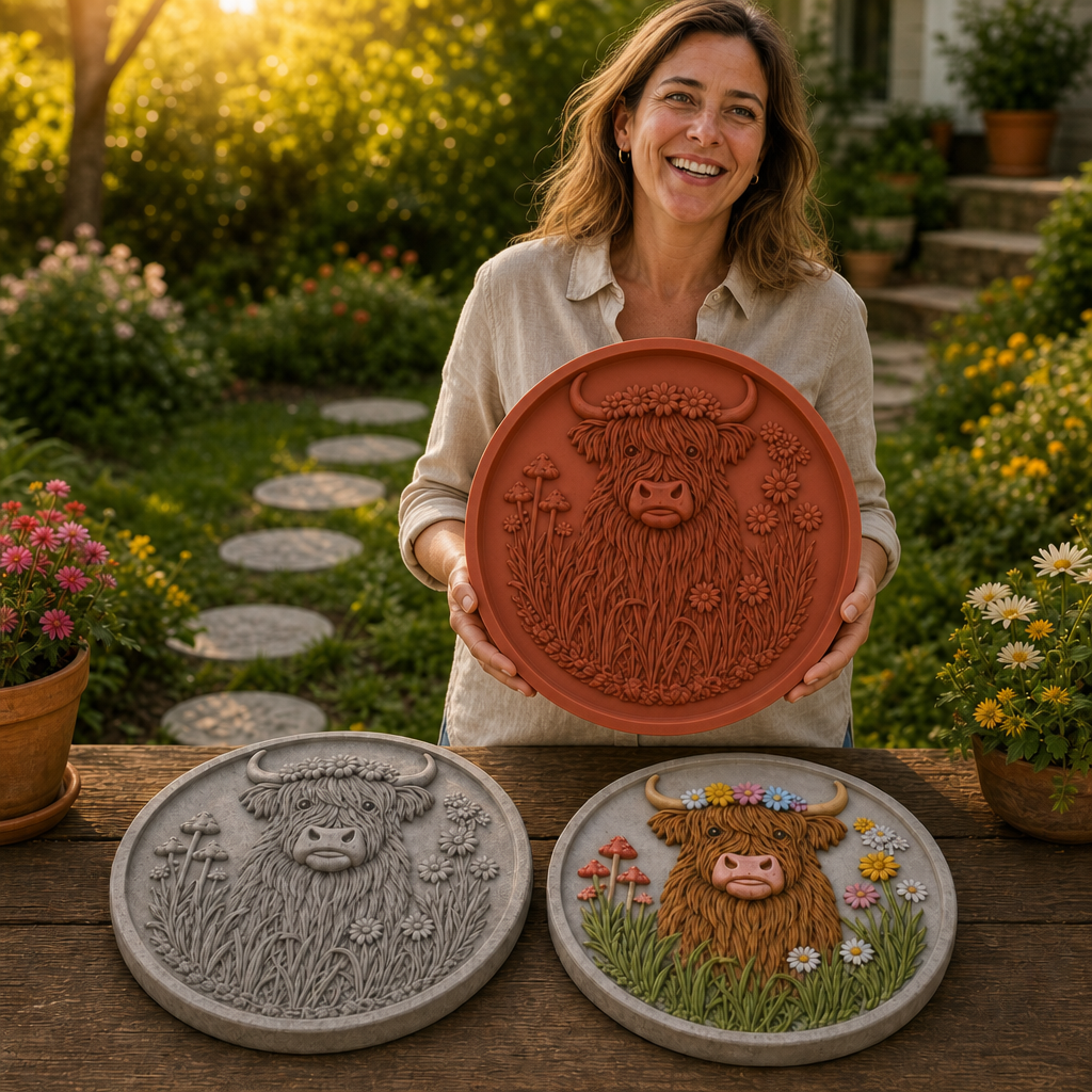 Meadowmark – Highland Cow Garden Stepping Stone Mold