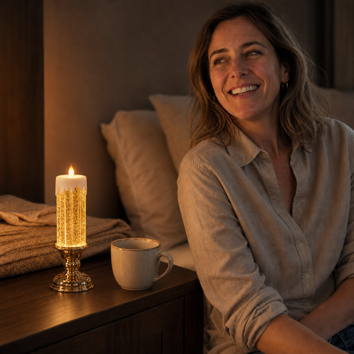 Glowlume – Swirling Glitter LED Glow Candle