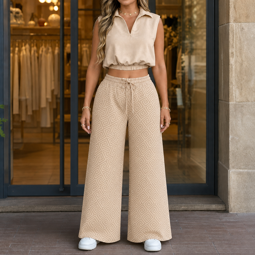 Wearbella – High-Waisted Wide-Leg Two-Piece Set
