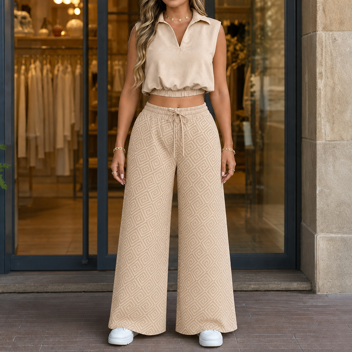 Wearbella – High-Waisted Wide-Leg Two-Piece Set