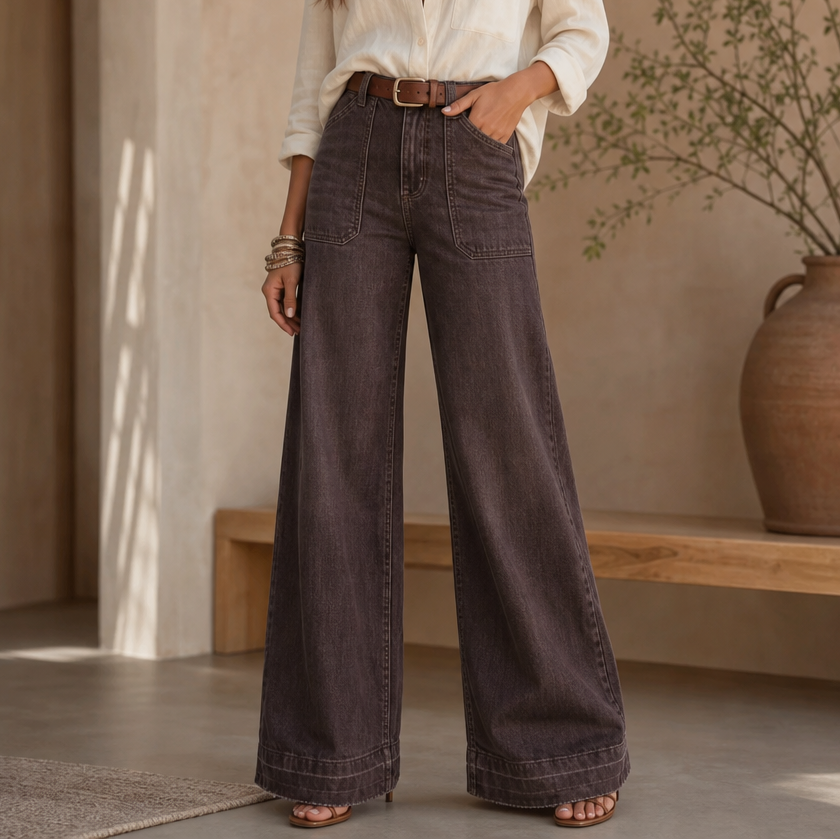 Wearbella – High Waisted Wide Leg Stretch Denim
