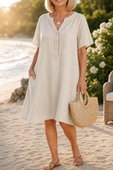 Wearbella – V-Neck A-Line Tunic Dress With Pockets