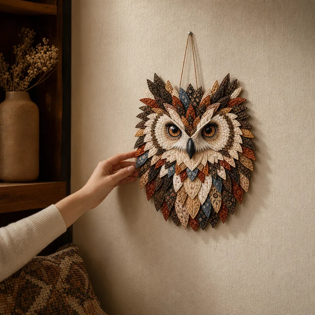 Featherwise – Layered Fabric Owl Wall Art Kit