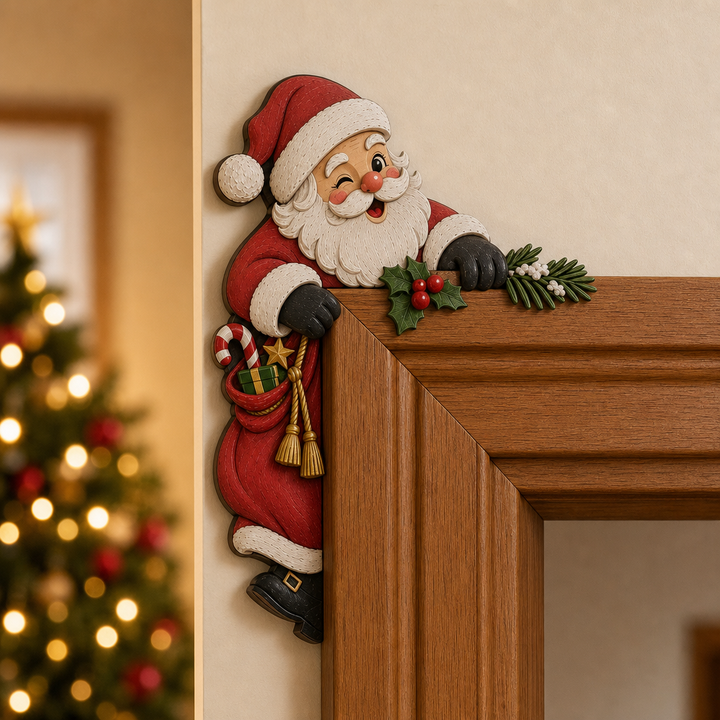 Peekaboo Noel – Christmas Doorway Corner Decoration