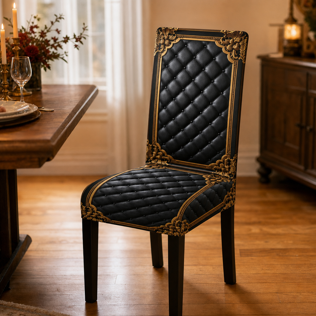 Baronova – Baroque Print Stretch Dining Chair Cover (6-pack)