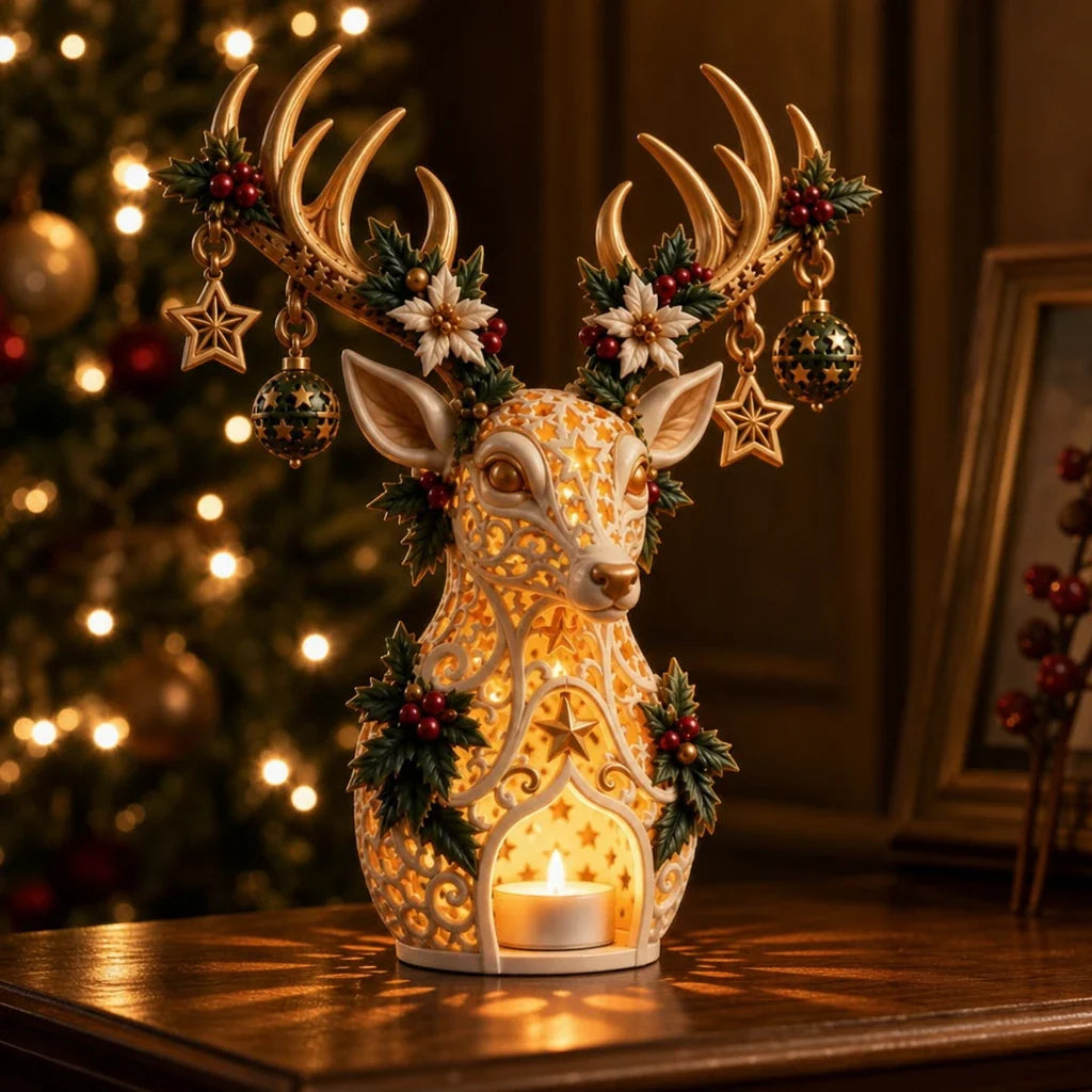 Starlit Fawn – Reindeer Christmas Tealight Holder