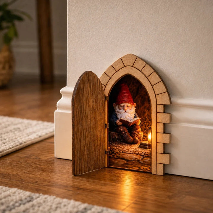 Hearthhollow – Illuminated Hidden Gnome Scene Miniature Door