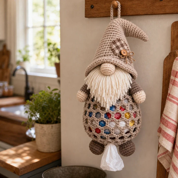 Gnome & Gather – Crochet Gnome Bag Holder