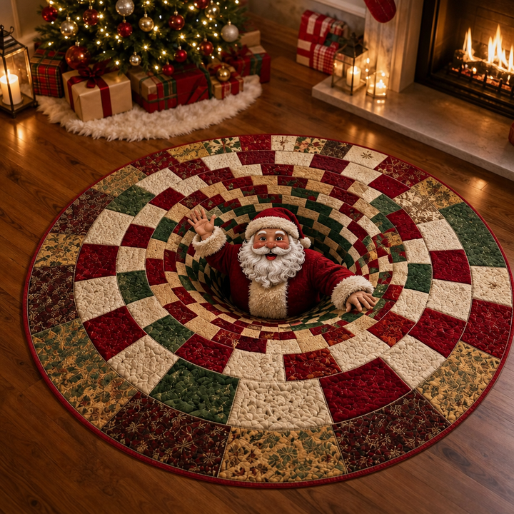 Merry Mirage – 3D Swirl Quilted Christmas Rug