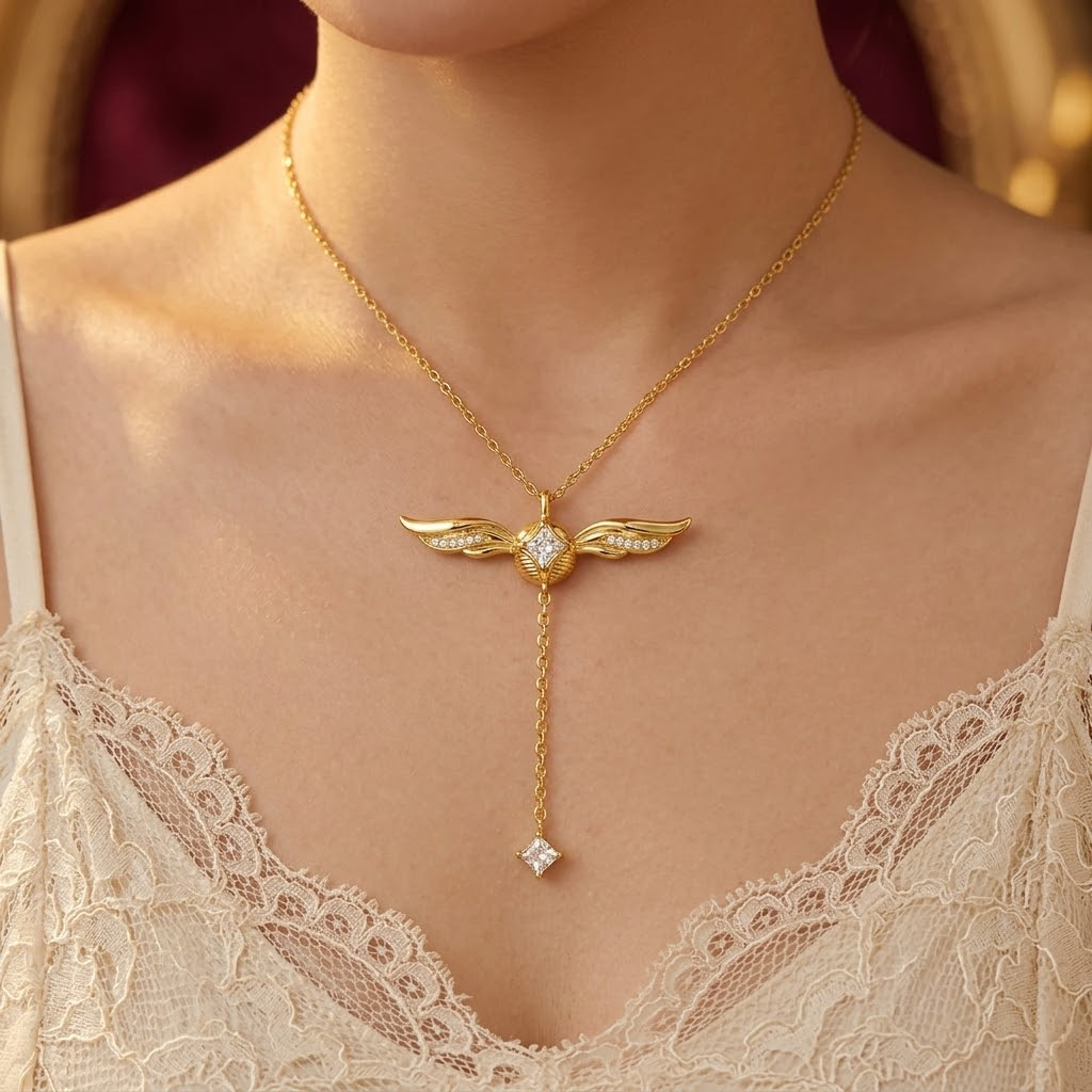 Veloisse™ – Winged Lariat Pendant Necklace