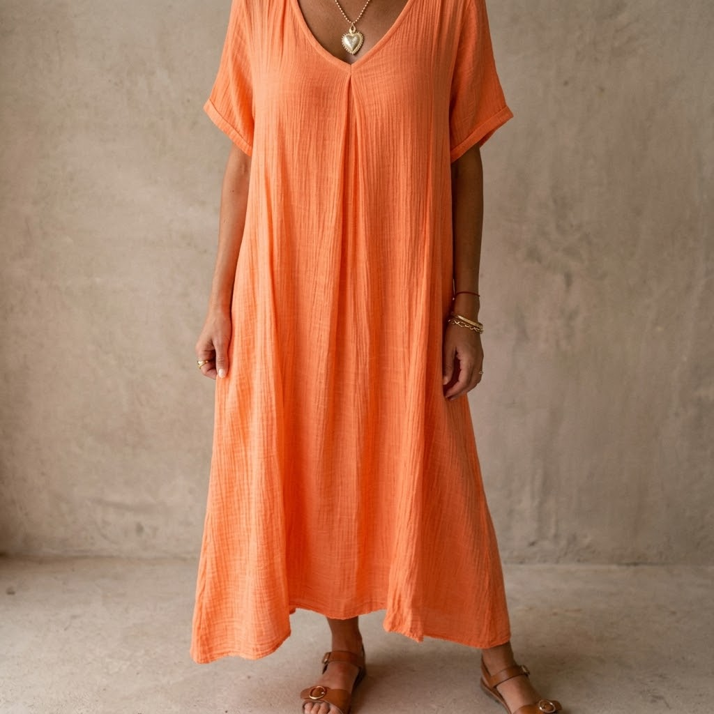 Lunessa™ – Breezy Cotton Linen Summer Dress