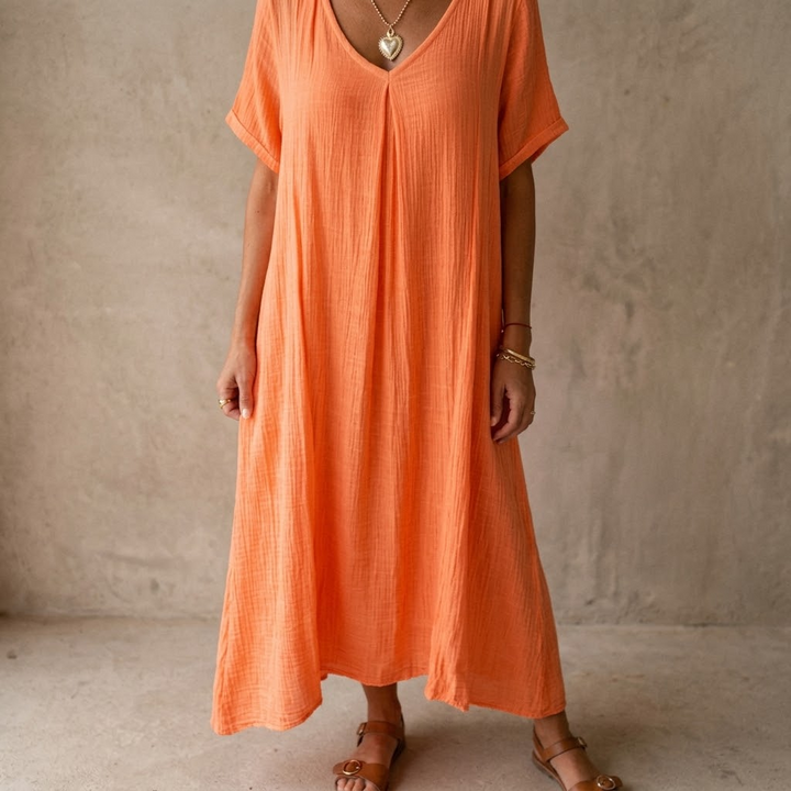 Lunessa™ – Breezy Cotton Linen Summer Dress