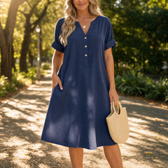 Sunhara™ – Breezy V-Neck Boho Sundress with Pockets