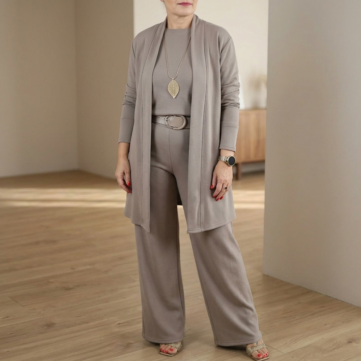 Vivara™ – Three Piece Matching Set with Longline Cardigan