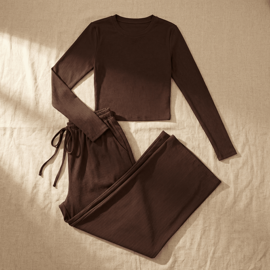 Velaire™ – Soft Crop Top and Wide Leg Pants Set - Lark & Clover