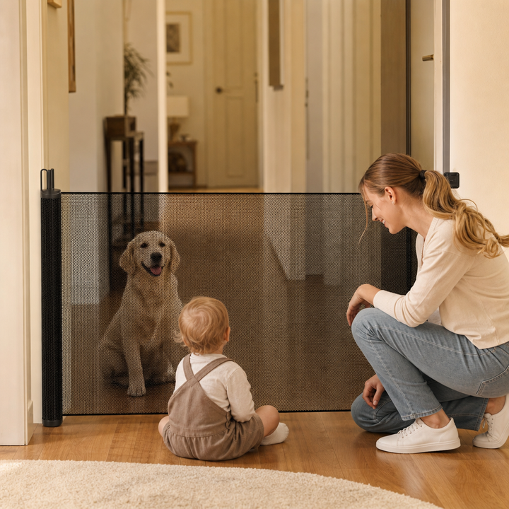 NoDrill Gate – Retractable Mesh Safety Gate