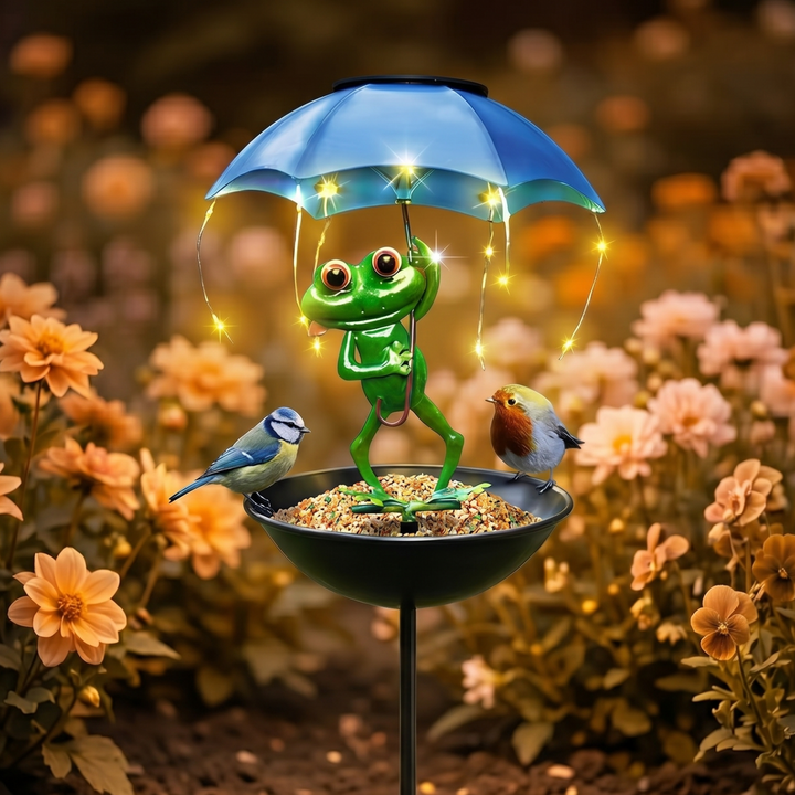 Magic Frog™ – Solar Garden Lamp with Bird Feeder