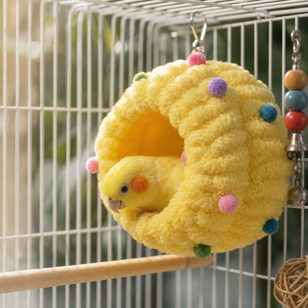 NestlePerch – Hanging Coral-Fleece Bird Bed (2-Pack)