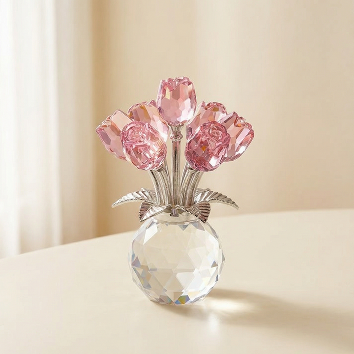 Lumirose™ Crystal Rose Bouquet with Vase