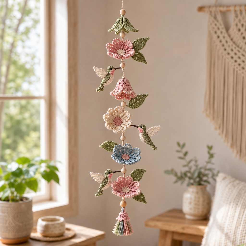 Bloomweave – Hummingbird And Flower Crochet Hanging Kit