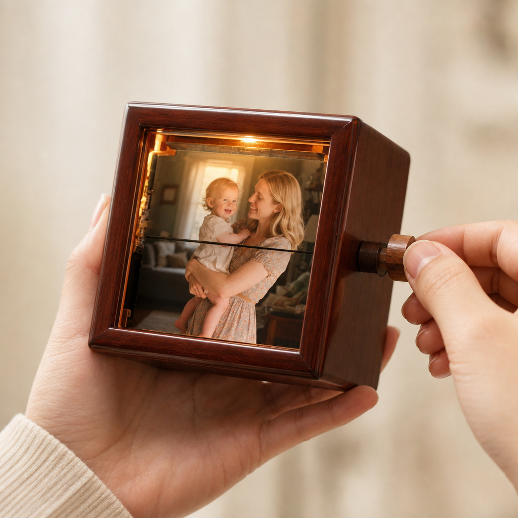 Memory Turn – Hand-Cranked Illuminated Photo Box