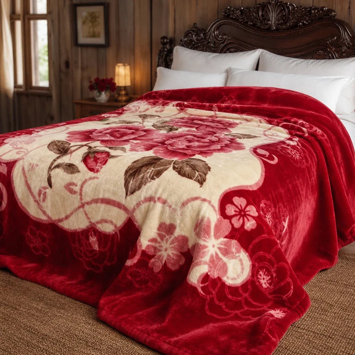 Hearthloom – Plush Double-Layer Raschel Throw Blanket