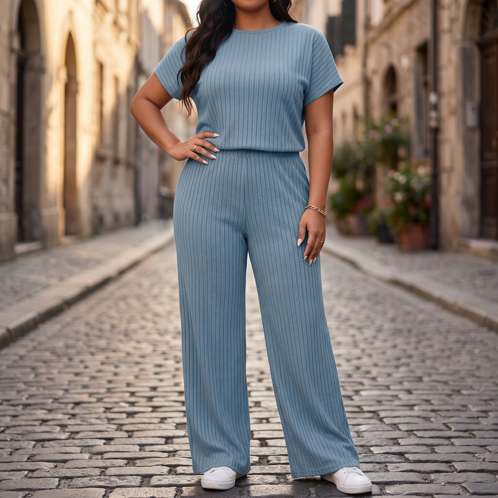 Velura™ – Soft Ribbed Wide-Leg Set